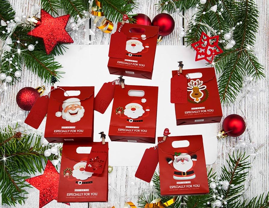 24 Pcs Rich Red High-quality, Vibrant and Reusable Festive Gift Bags. With Everything You Need, All in One Package.