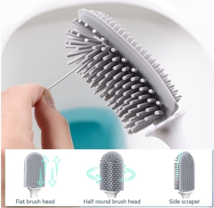 Multifunctional Silicone Toilet Brush, Set of 2: