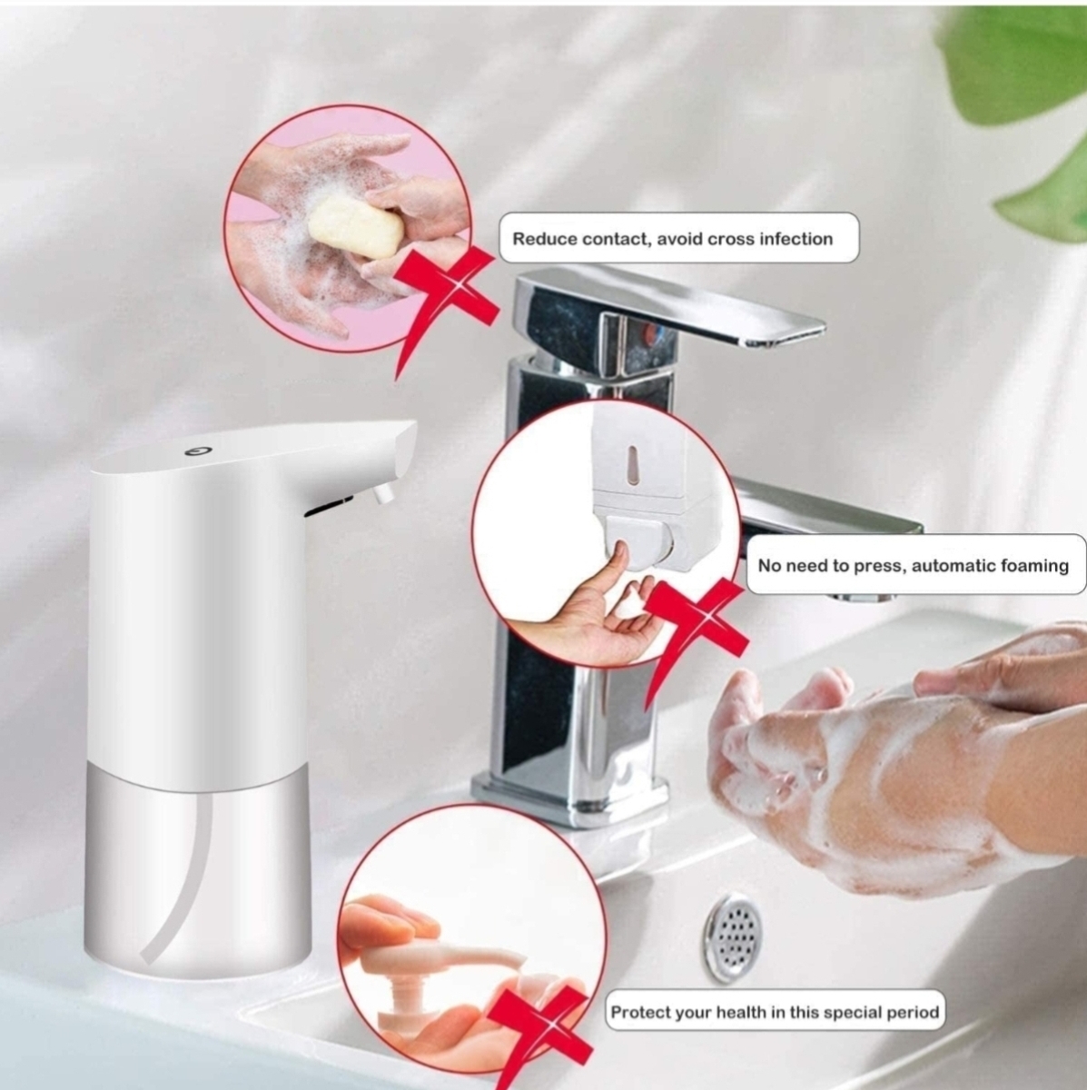 Automatic Soap Dispenser Touchless Battery Operated Infrared Sensor Liquid Dispenser: