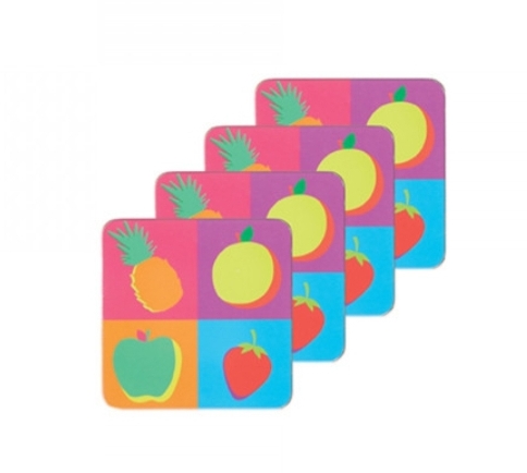 Set of 8 KitchenCraft Fruit Cork Backed Drinks Coasters: