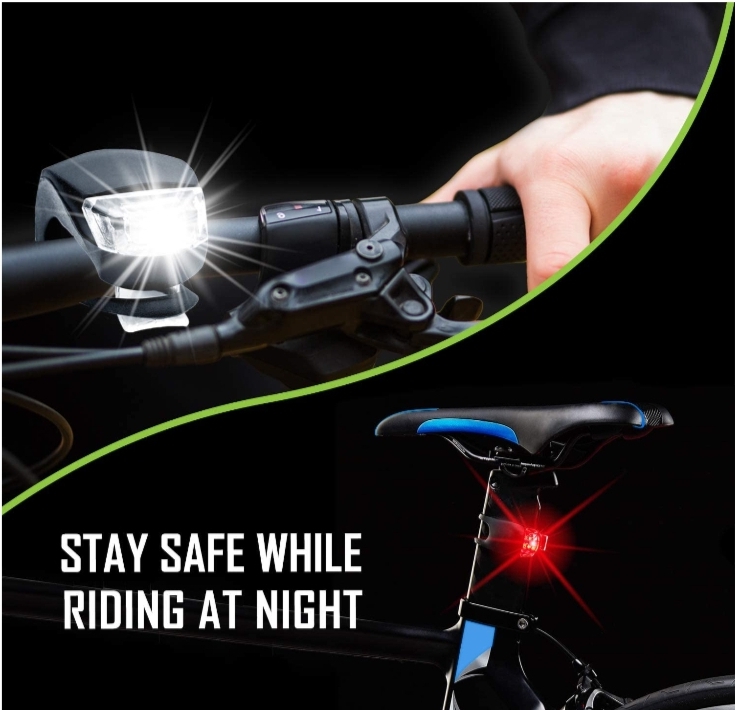 Bike Safety Lights; Nobel Cycling lights 4 Pack Set.