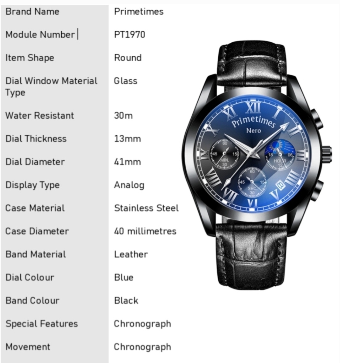 NERO: Primetimes premium luxury dress watch
