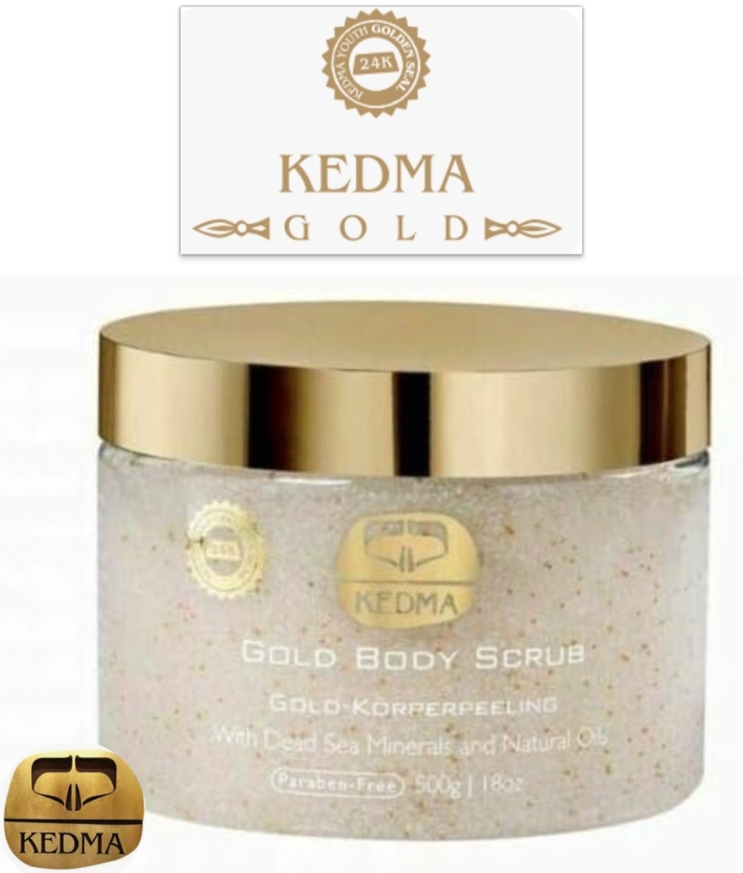 Kedma: 23k Gold Spa Kit; Gold Body Scrub & Body Butter Set: RRP £159