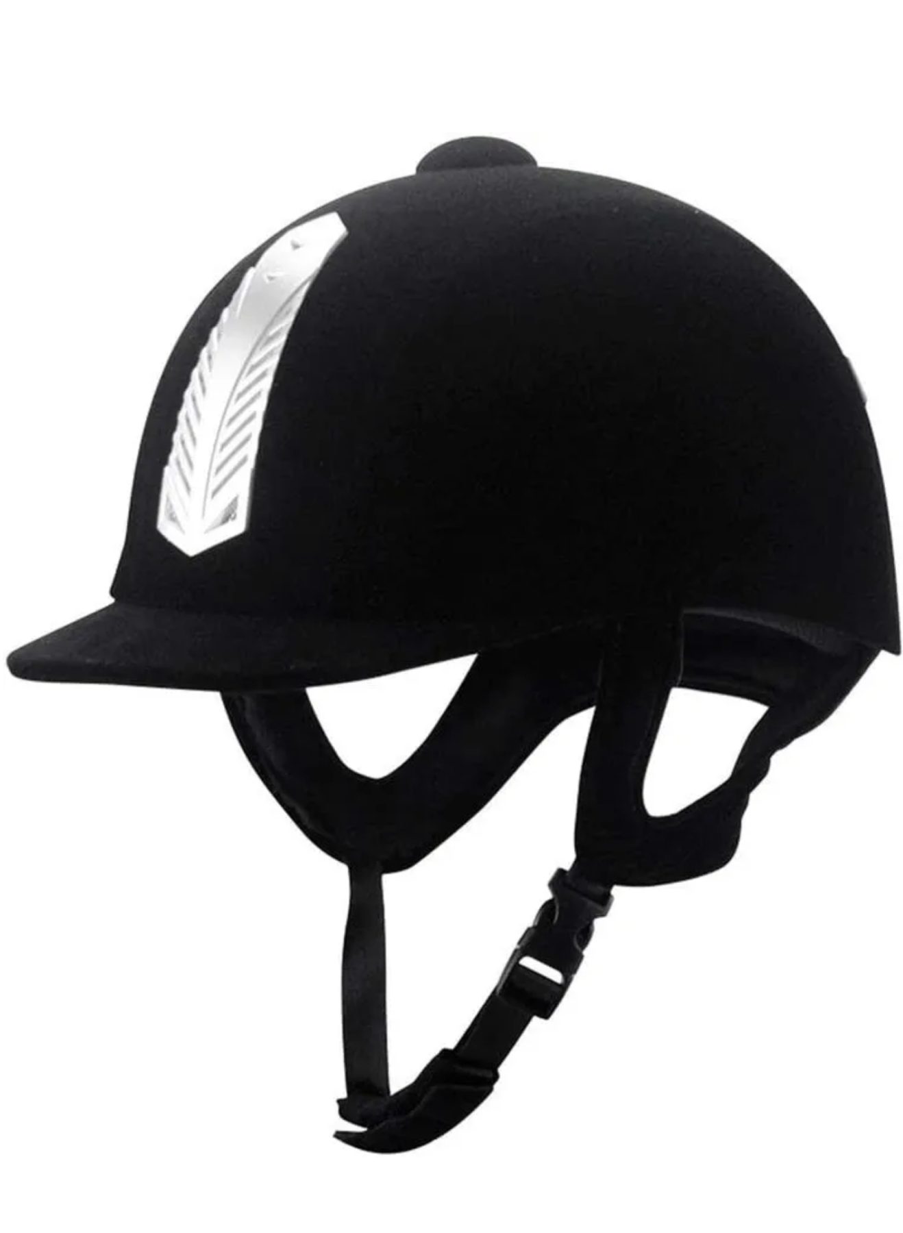 O'SHOW Adjustable Black Velvet Equestrian Horse Riding Helmet, Size 58: RRP £58.99
