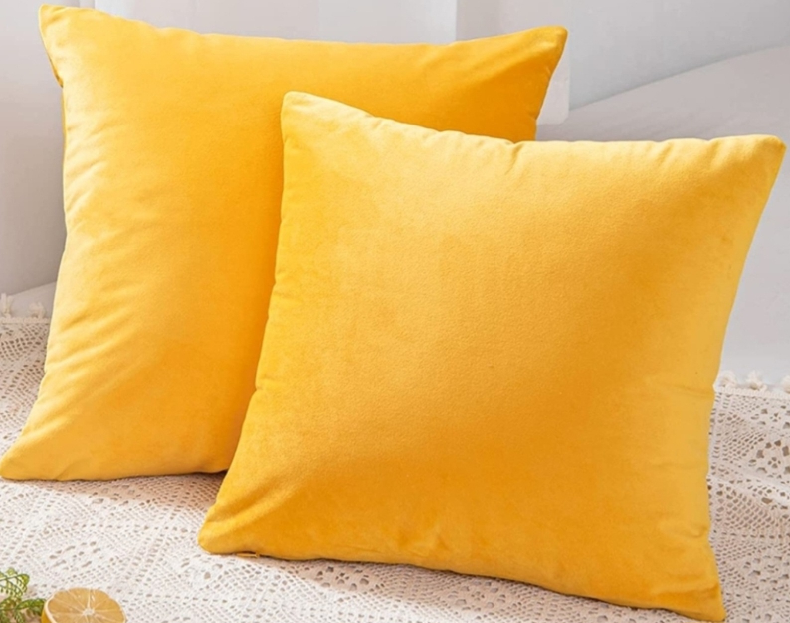 High-quality Indoor/Outdoor Velvet Cushion Covers by Bakumon: Available in 2 or 4 Packs.