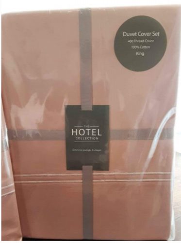Blush Pink Hotel Collection Bedding in Kind Size.