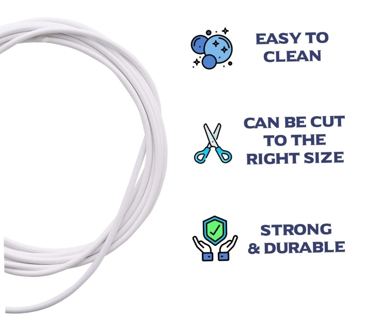 Eokeey; 5m Premium Curtain Wire with 12 Hooks and Eyes.