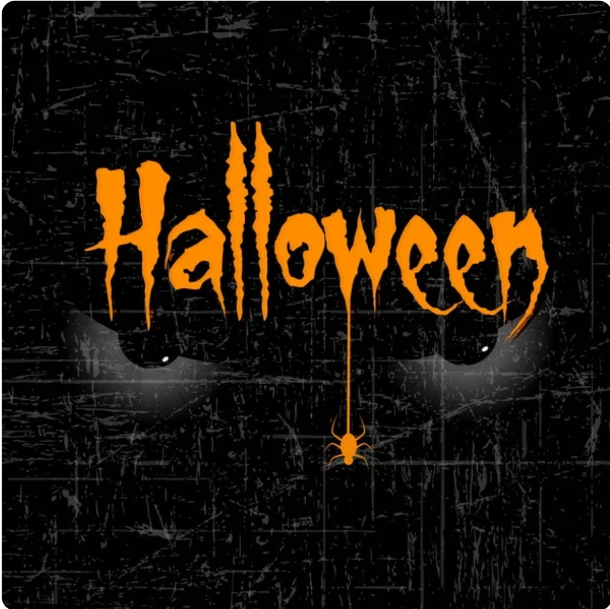5ft Scary Eye's Halloween Banner. In Spooky Black, Grey and Orange Colours.
