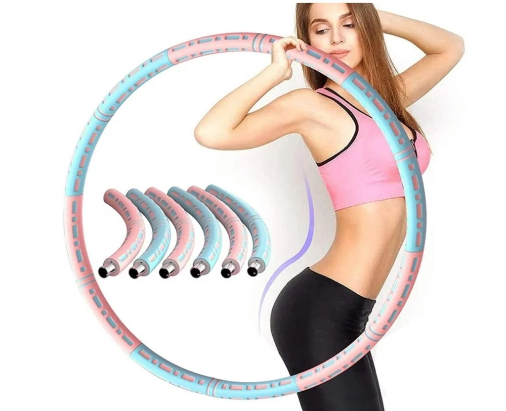 AIKOVE; Weighted Hula Hoop for Adults - 2.2lb-8lb Adjustable, Hula Hoops for Adults Weight Loss, 8 Section Detachable Design, Sturdy Material and Soft Padding- Professional Core Strength & Abdominal Trainers